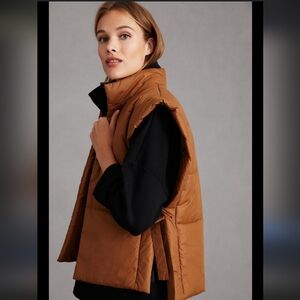 Anthropologie Oversized Side Tie Puffer Vest